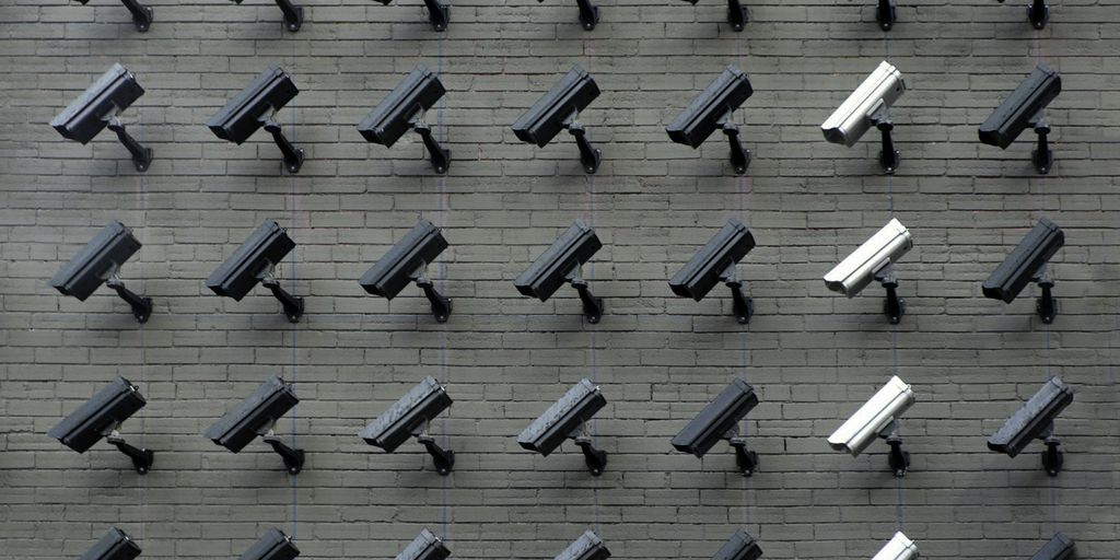 assorted-color security cameras